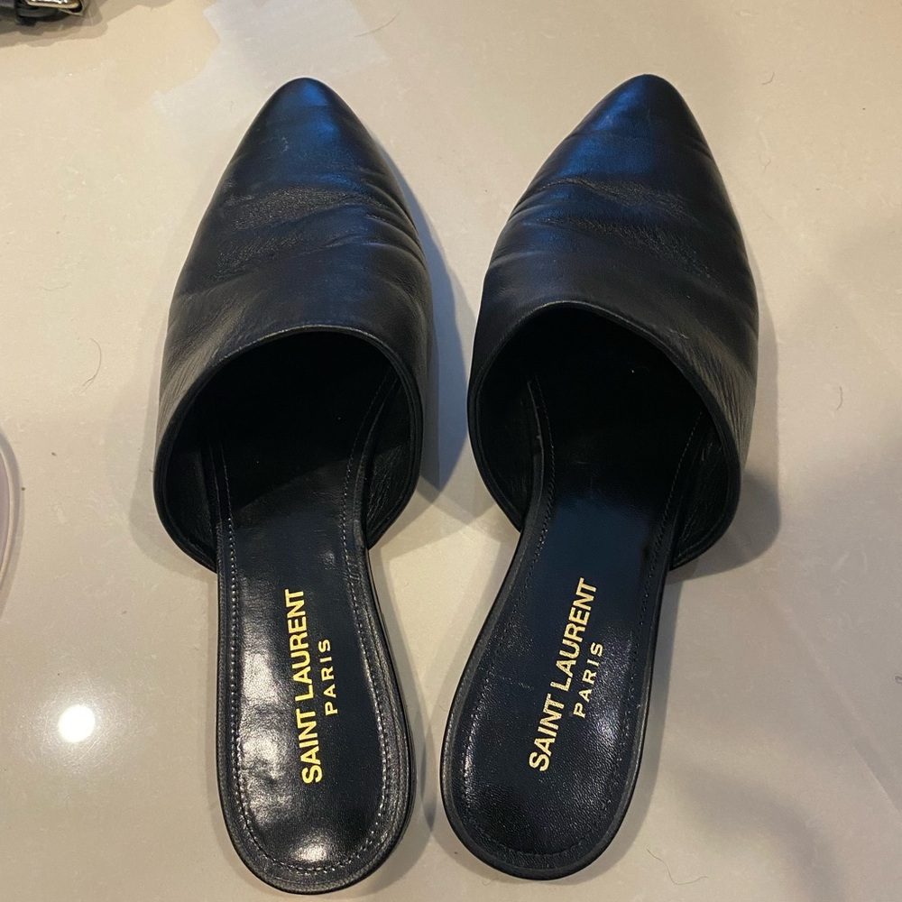 Saint Laurent Sleek Black Mules